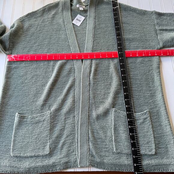 NEW! J. Jill Size XL Moss Green Long open cardigan - Picture 8 of 9